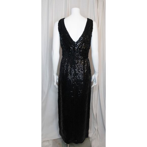 LILLIE RUBIN VINTAGE '60s Black Sequin Evening Gown SMALL - Picture 6 of 8